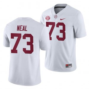 Men's Alabama Crimson Tide #73 Evan Neal White 2019 NCAA Away Game College Football Jersey 2403FTEL4